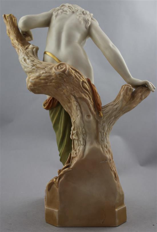 A Royal Worcester figure The Bather Surprised, c.1907, after the original by Sir Thomas Brock, 38.5cm